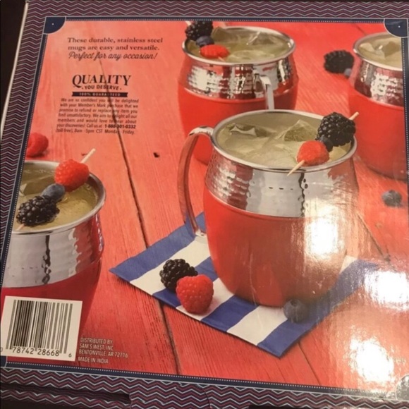 Hammered Moscow Mule 4 Piece set Red - Picture 3 of 6